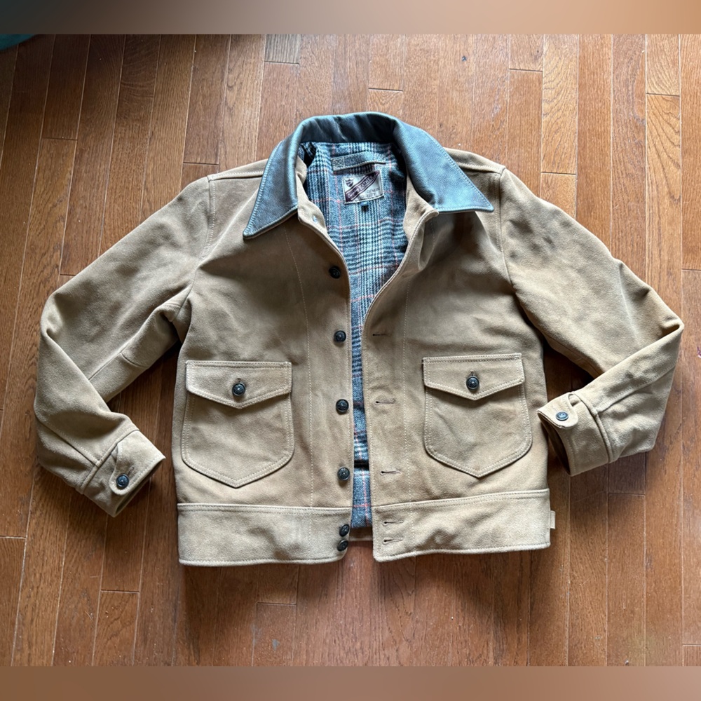 Suede Leather Moto Field Jacket - 40
